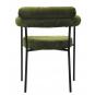 4 Sillones cervantes, metal, tapizado tejido bouclé verde oscuro - 4 unidades