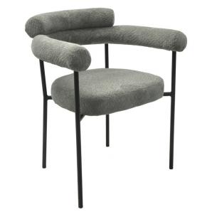 4 Sillones cervantes, metal, tapizado tejido bouclé gris - 4 unidades