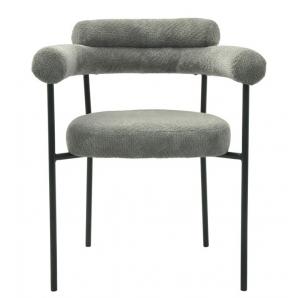 4 Sillones cervantes, metal, tapizado tejido bouclé gris - 4 unidades