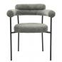 4 Sillones cervantes, metal, tapizado tejido bouclé gris - 4 unidades