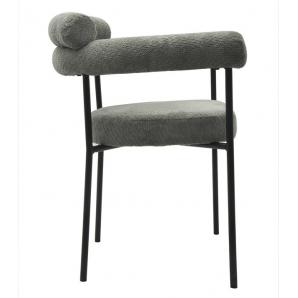 4 Sillones cervantes, metal, tapizado tejido bouclé gris - 4 unidades