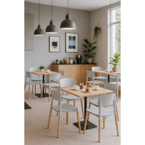 6 Sillas croscat (su), madera, polipropileno gris - 6 unidades