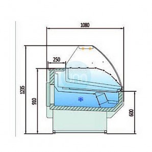 Refrigerada, 3 Metros, Cristal Curvo, Fondo 1,1 Metros, Frontal Blanco, WHITE-3010