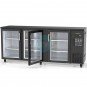 Mesa Refrigerada Expositora Negra, 2 Metros, 3 Puertas Cristal, Fondo 53 cm, Coreco SBE200