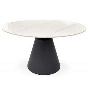 Mesa naida, metal, tapa de cerámica, 120 cms de diámetro