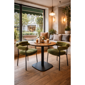 4 Sillones cervantes, metal, tapizado tejido bouclé verde oscuro - 4 unidades