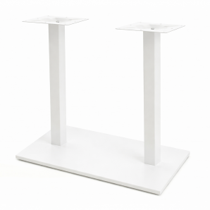 2 Bases de mesa beverly, rectangular, tubo cuadrado, blanca, base de 70 x 40 cms, altura 72 cms - 2 unidades