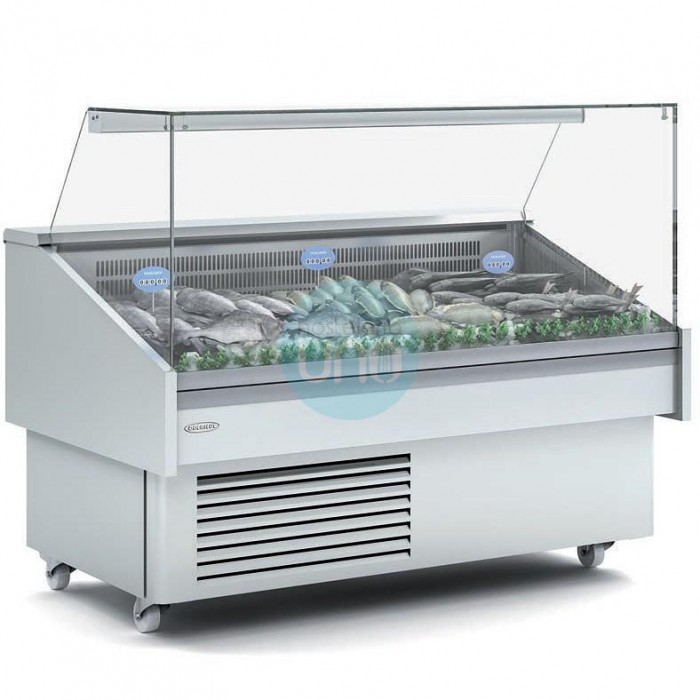 Vitrina Refrigerada de Pescado, 1 Metro, Cristal Recto, Docriluc DC100RREF