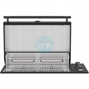 Barbacoa de Gas Encastrable, 4 Quemadores, 16 kW, 1 Metro, Brabura Grills BOX-Q 4B Negra