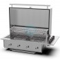 Barbacoa de Gas Encastrable, 4 Quemadores, INOX, 16 kW, 1 Metro, Brabura Grills BOX-Q 4B INOX