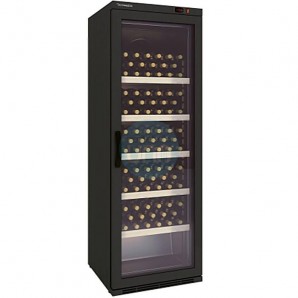 Expositor de Vinos Vertical, Fondo 58 cm, Color Negro, 120 Botellas, 350 Litros, Coreco CR620-BLACK