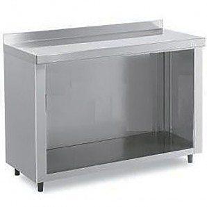 Mesa Contra Mostrador, 80 cm Ancho, sin Balda intermedia, Acero inox Satinado, MC8S