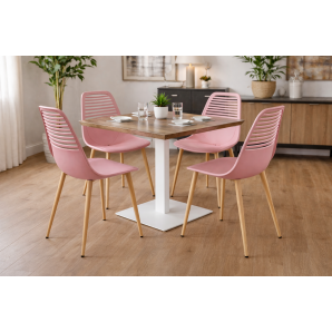 4 Sillas uncibay, metal, polipropileno rosa oscuro - 4 unidades