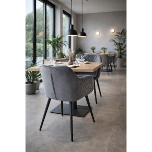 2 Sillones rolando, metal, tapizado velvet 21 gris oscuro - 2 unidades