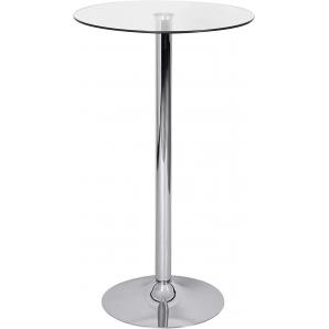 Mesa alta bernie (su), cromada, cristal templado, 60 cms de diámetro