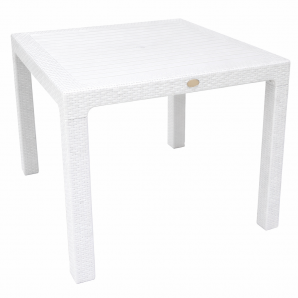 Mesa mijas, polipropileno blanco, 90 x 90 cms