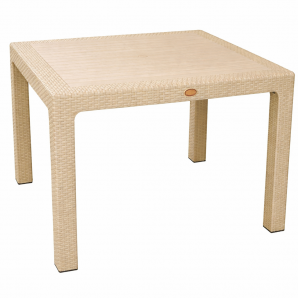 Mesa mijas, polipropileno capuccino, 90 x 90 cms