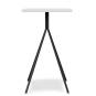 Mesa alta bistró, metal negro, tapa de mdp color blanco, 60 x 60 cms