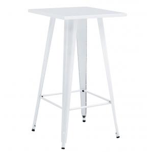 Mesa alta tol ek limited, acero, blanca, 60 x 60 cms