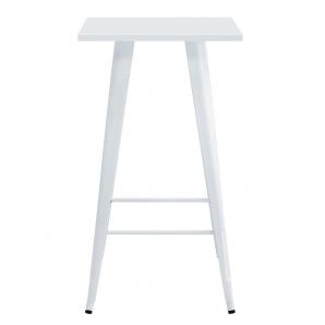 Mesa alta tol ek limited, acero, blanca, 60 x 60 cms