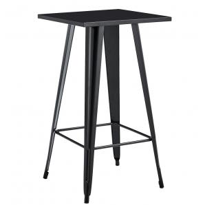 Mesa alta tol ek limited, acero, negra, 60 x 60 cms
