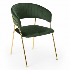 4 Sillones kefrén new, metal dorado, tapizado velvet verde oscuro - 4 unidades