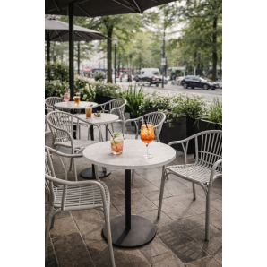 4 Sillones amalfi, apilable, polipropileno gris pálido - 4 unidades