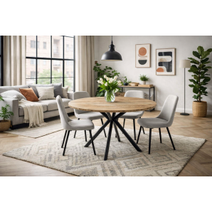 Mesa olite 120r, metal, madera, 120 cms de diámetro