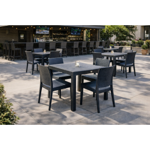 4 Sillas lido, apilable, polipropileno antracita - 4 unidades