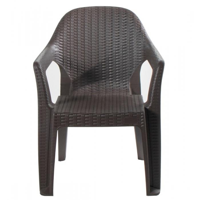 6 Sillones cies, apilable, polipropileno marrón chocolate - 6 unidades