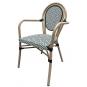 4 Sillones taramay, apilable, aluminio, mesh crema y verde - 4 unidades