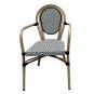 4 Sillones taramay, apilable, aluminio, mesh crema y verde - 4 unidades