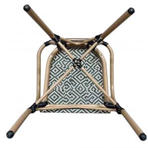 4 Sillones taramay, apilable, aluminio, mesh crema y verde - 4 unidades