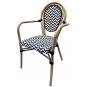 4 Sillones taramay, apilable, aluminio, mesh blanco y negro - 4 unidades