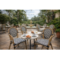 4 Sillones taramay, apilable, aluminio, mesh blanco y negro - 4 unidades