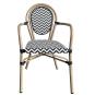 4 Sillones taramay, apilable, aluminio, mesh blanco y negro - 4 unidades