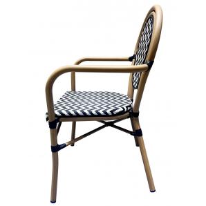 4 Sillones taramay, apilable, aluminio, mesh blanco y negro - 4 unidades