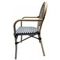 4 Sillones taramay, apilable, aluminio, mesh blanco y negro - 4 unidades