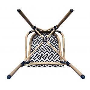 4 Sillones taramay, apilable, aluminio, mesh blanco y negro - 4 unidades