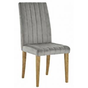 4 Sillas genova, patas metálicas, tapizado velvet gris - 4 unidades
