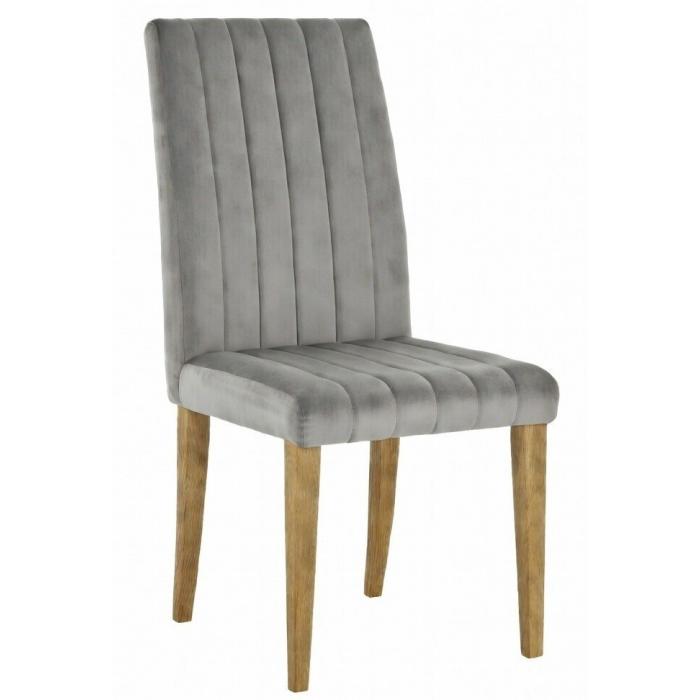 4 Sillas genova, patas metálicas, tapizado velvet gris - 4 unidades