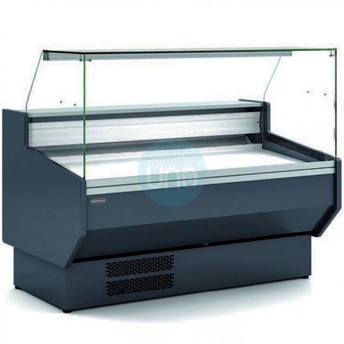 Vitrina Refrigerada Negra, 1,5 Metros, Fondo 94 cm, Cristal Recto, con Reserva, Charcutería Carnicería, Docriluc