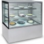 Vitrina Refrigerada Cuadrada INOX, 2 Estantes, 1,2 Metros Ancho, Alta 1,2 Metros, Fondo 70 cm, Cristal Recto, Due Effe