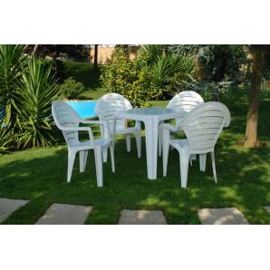 100 Sillones faro, monoblock, apilable, blanco - 100 unidades