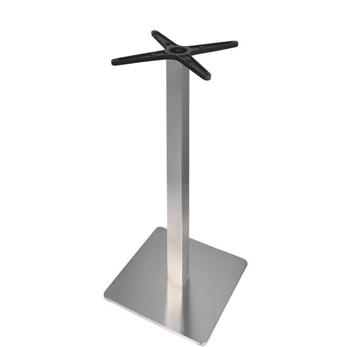 2 Bases de mesa rhin, alta, acero inoxidable, base de 45 x 45 cms, altura 110 cms, pulido satinado - 2 unidades