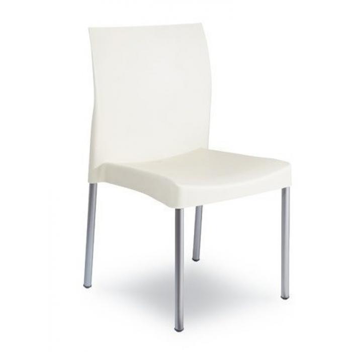 4 Sillas sandra, aluminio, polipropileno blanca* - 4 unidades