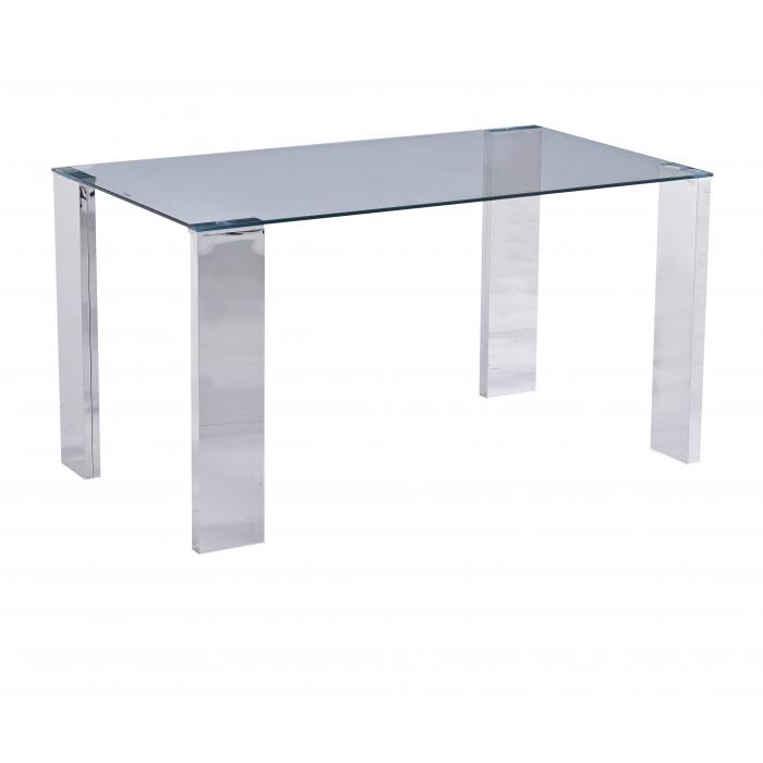 Mesa betsy, acero inoxidable, cristal templado, 160x90 cms
