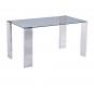 Mesa betsy, acero inoxidable, cristal templado, 160x90 cms