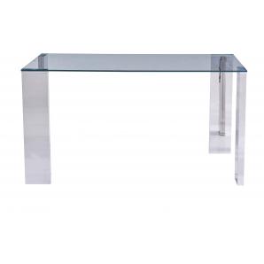 Mesa betsy, acero inoxidable, cristal templado, 160x90 cms