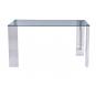 Mesa betsy, acero inoxidable, cristal templado, 160x90 cms
